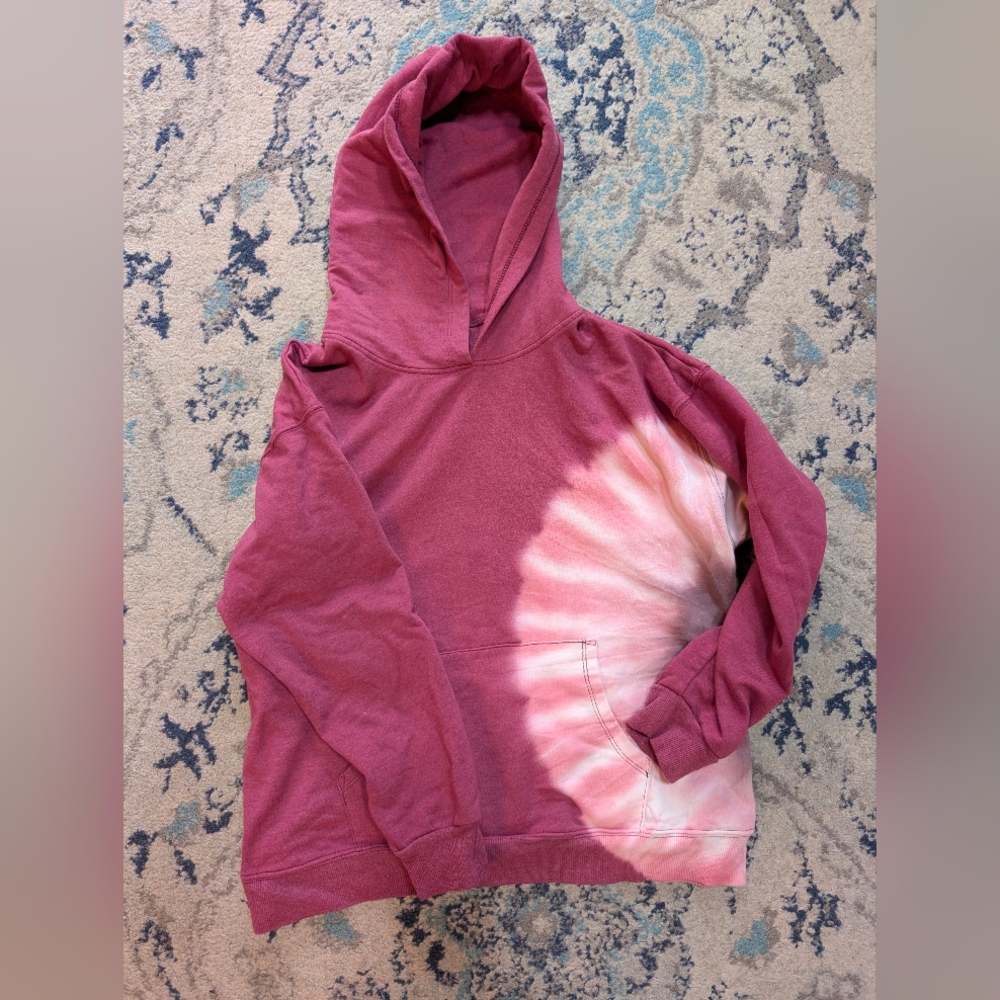Pink Maroon Tie-Dye Hoodie